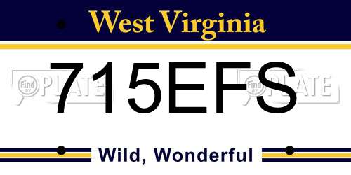 715EFS West Virginia License Plate