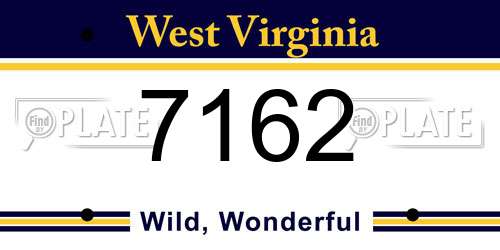 7162 West Virginia License Plate