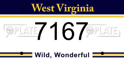 7167 West Virginia License Plate