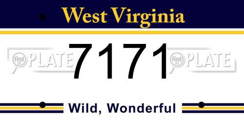 7171 West Virginia License Plate