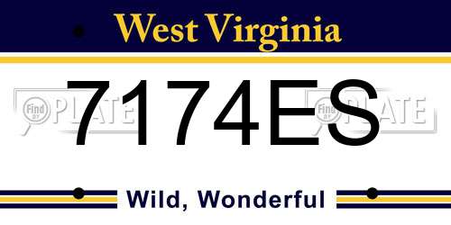 7174ES West Virginia License Plate