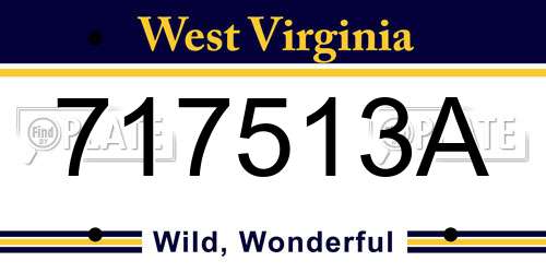 717513A West Virginia License Plate