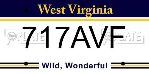 717AVF West Virginia License Plate