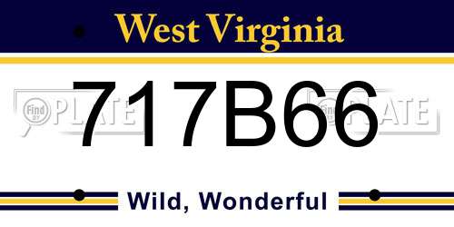 717B66 West Virginia License Plate