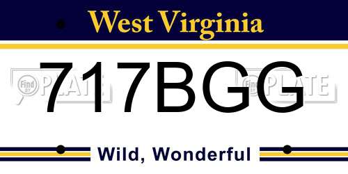 717BGG West Virginia License Plate