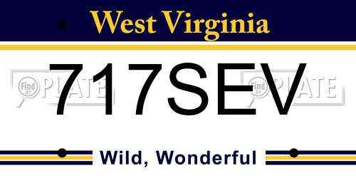 717SEV West Virginia License Plate