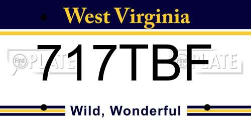 717TBF West Virginia License Plate