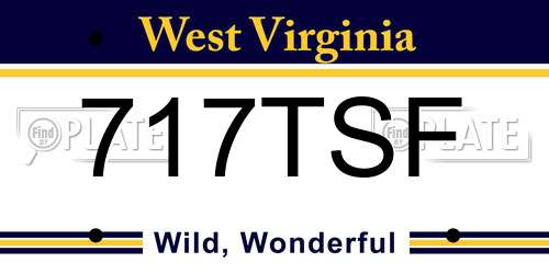 717TSF West Virginia License Plate