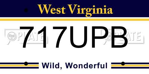 717UPB West Virginia License Plate
