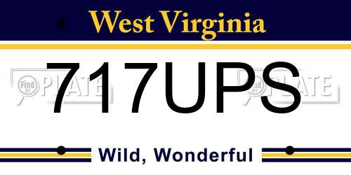 717UPS West Virginia License Plate