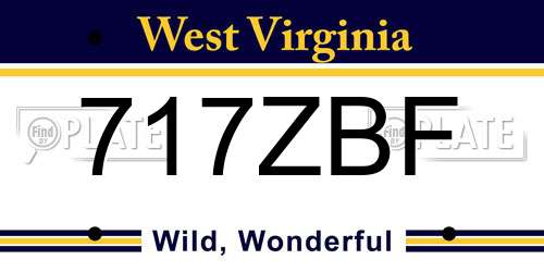 717ZBF West Virginia License Plate