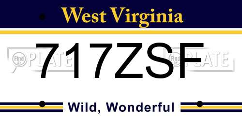 717ZSF West Virginia License Plate
