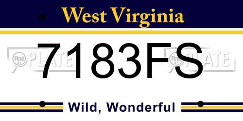 7183FS West Virginia License Plate