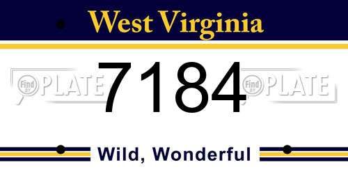 7184 West Virginia License Plate