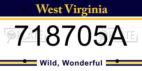 718705A West Virginia License Plate