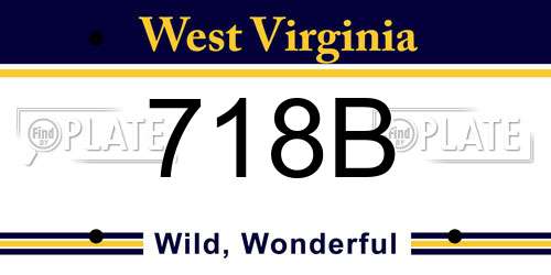 718B West Virginia License Plate