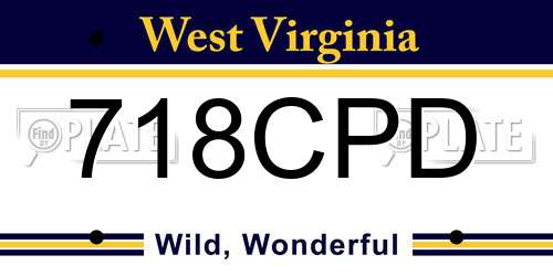 718CPD West Virginia License Plate