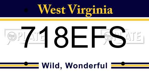 718EFS West Virginia License Plate