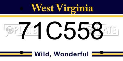 71C558 West Virginia License Plate