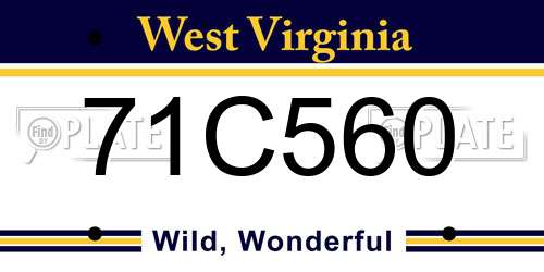 71C560 West Virginia License Plate