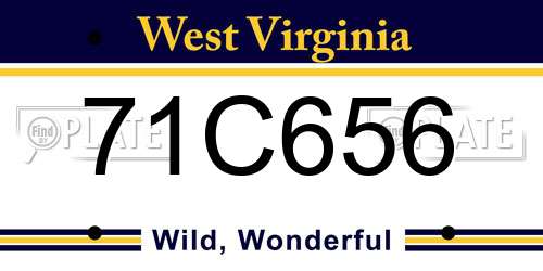 71C656 West Virginia License Plate