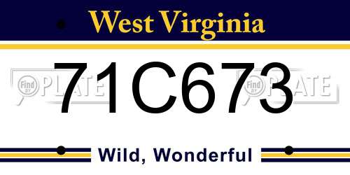 71C673 West Virginia License Plate