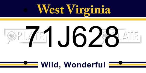 71J628 West Virginia License Plate