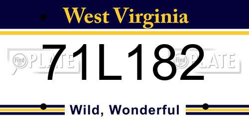 71L182 West Virginia License Plate