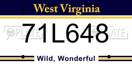 71L648 West Virginia License Plate