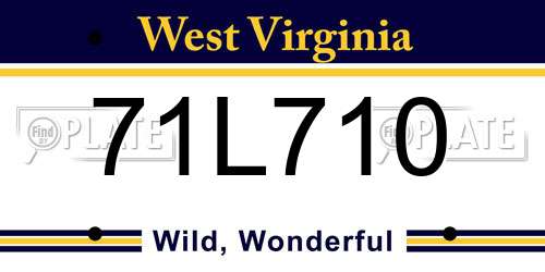 71L710 West Virginia License Plate