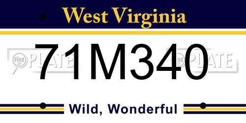 71M340 West Virginia License Plate