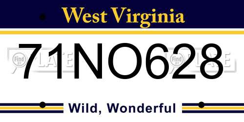 71NO628 West Virginia License Plate