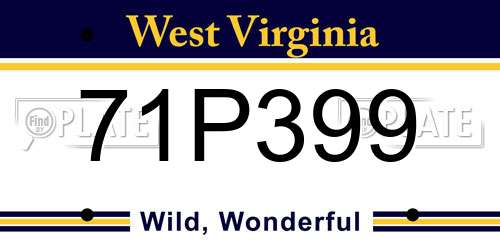 71P399 West Virginia License Plate