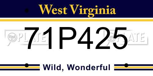 71P425 West Virginia License Plate