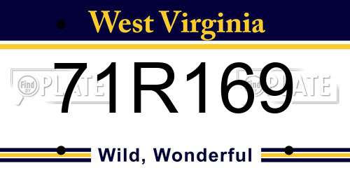 71R169 West Virginia License Plate