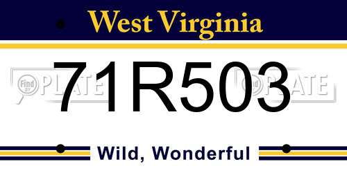 71R503 West Virginia License Plate