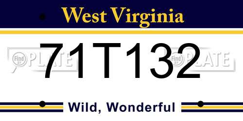 71T132 West Virginia License Plate