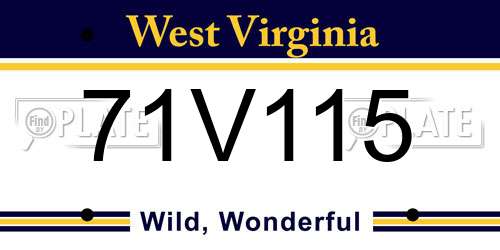 71V115 West Virginia License Plate