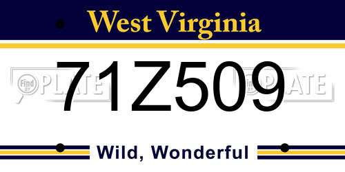 71Z509 West Virginia License Plate