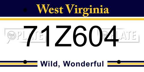 71Z604 West Virginia License Plate