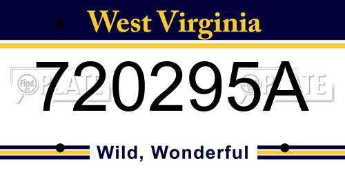 720295A West Virginia License Plate