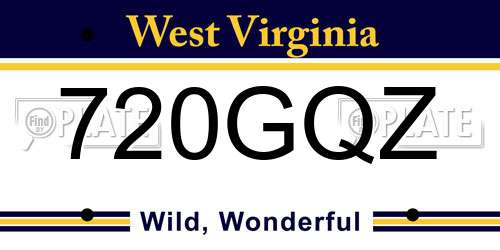 720GQZ West Virginia License Plate