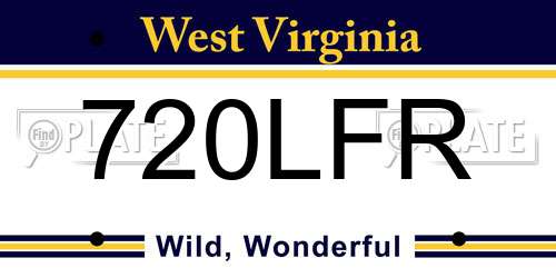 720LFR West Virginia License Plate