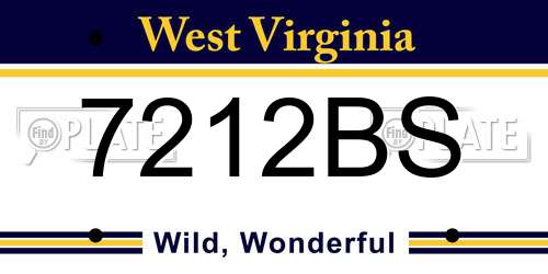 7212BS West Virginia License Plate