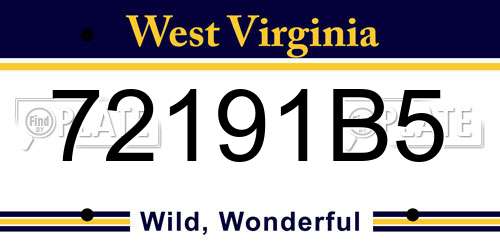 72191B5 West Virginia License Plate