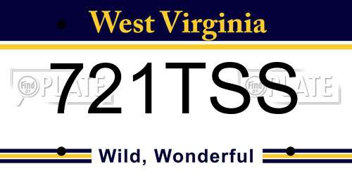 721TSS West Virginia License Plate