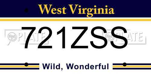 721ZSS West Virginia License Plate