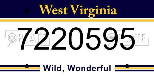 7220595 West Virginia License Plate