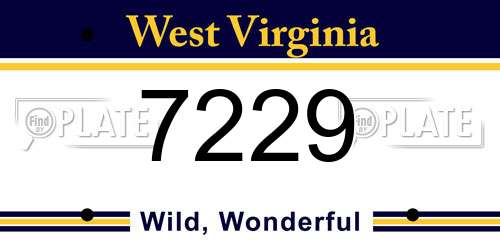7229 West Virginia License Plate