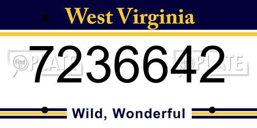 7236642 West Virginia License Plate